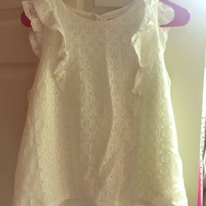 White ruffled tank top- Used / Excellent